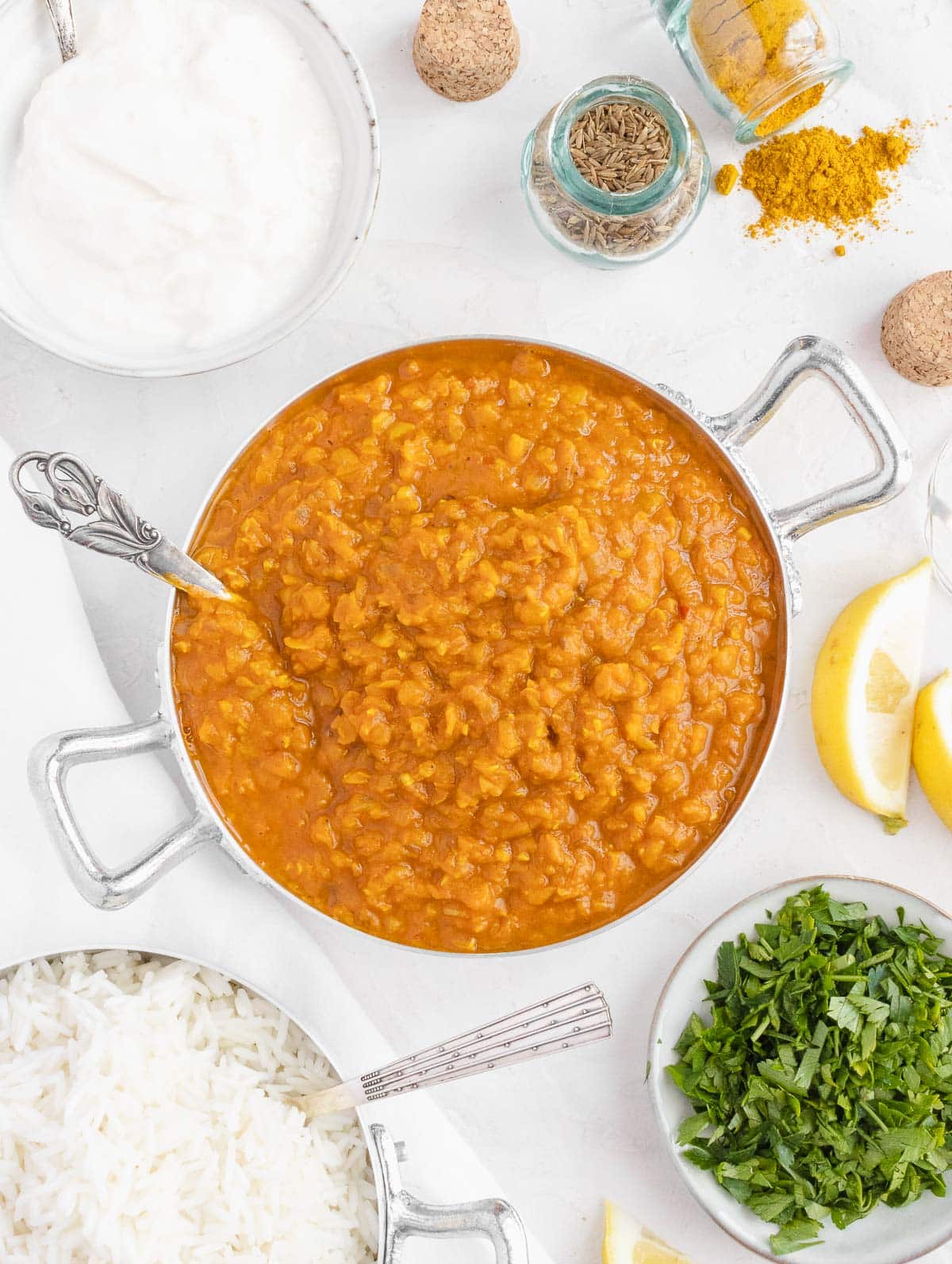lentil curry in a pot
