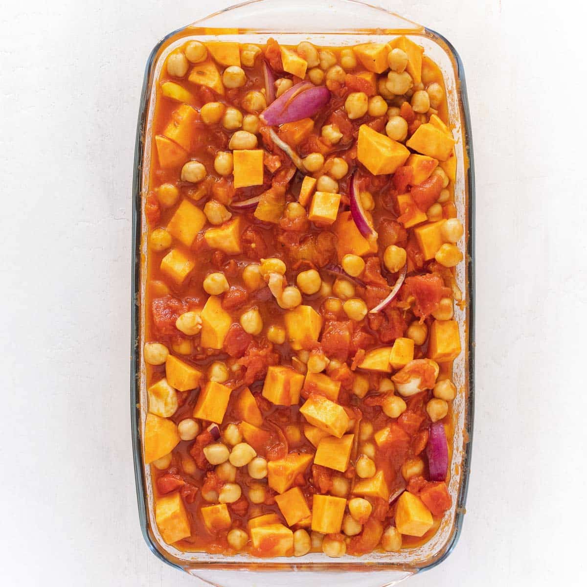 chickpea stew before baking