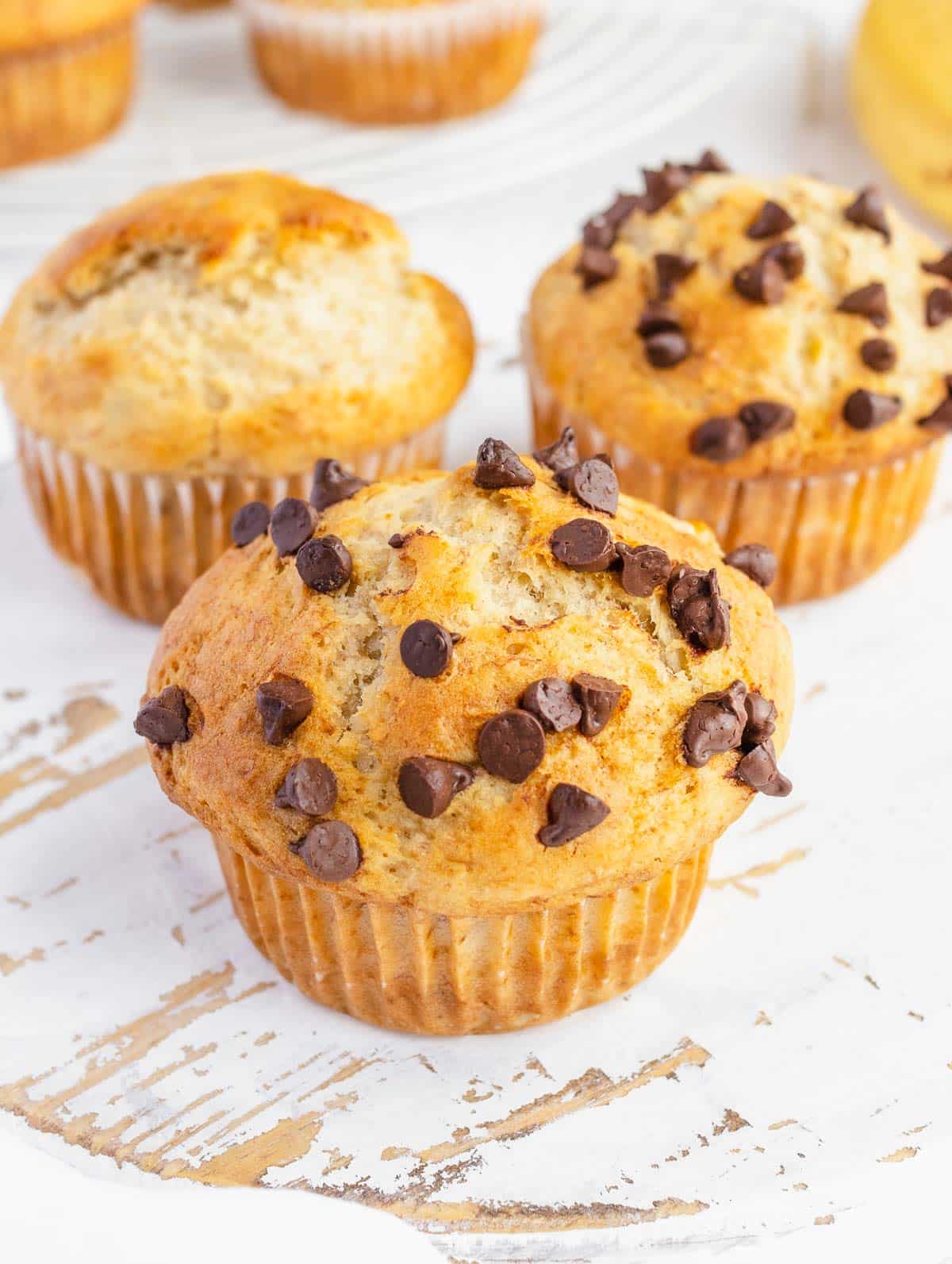 muffin alla banana con gocce di cioccolata