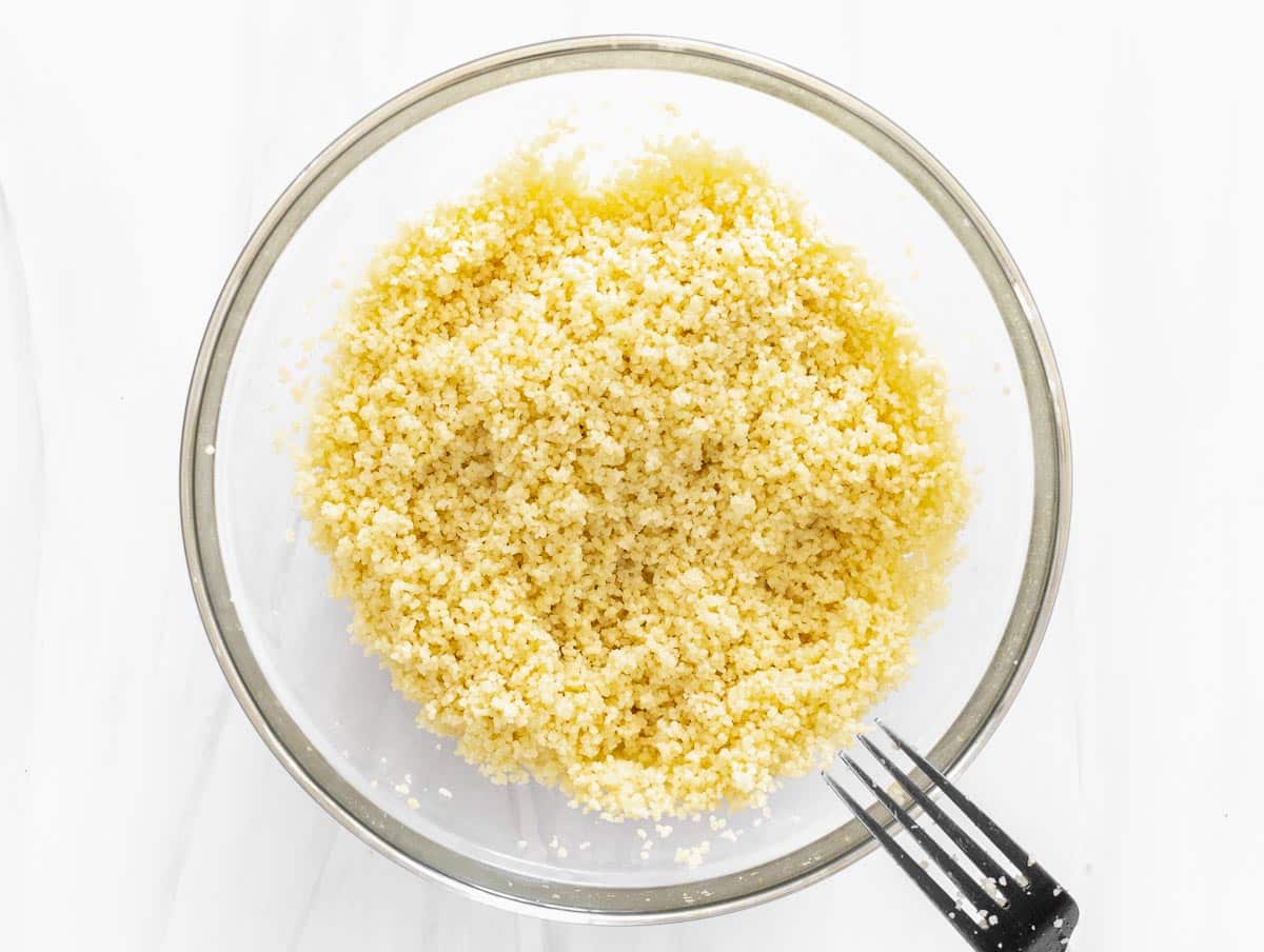 fluffed up couscous in a bowl