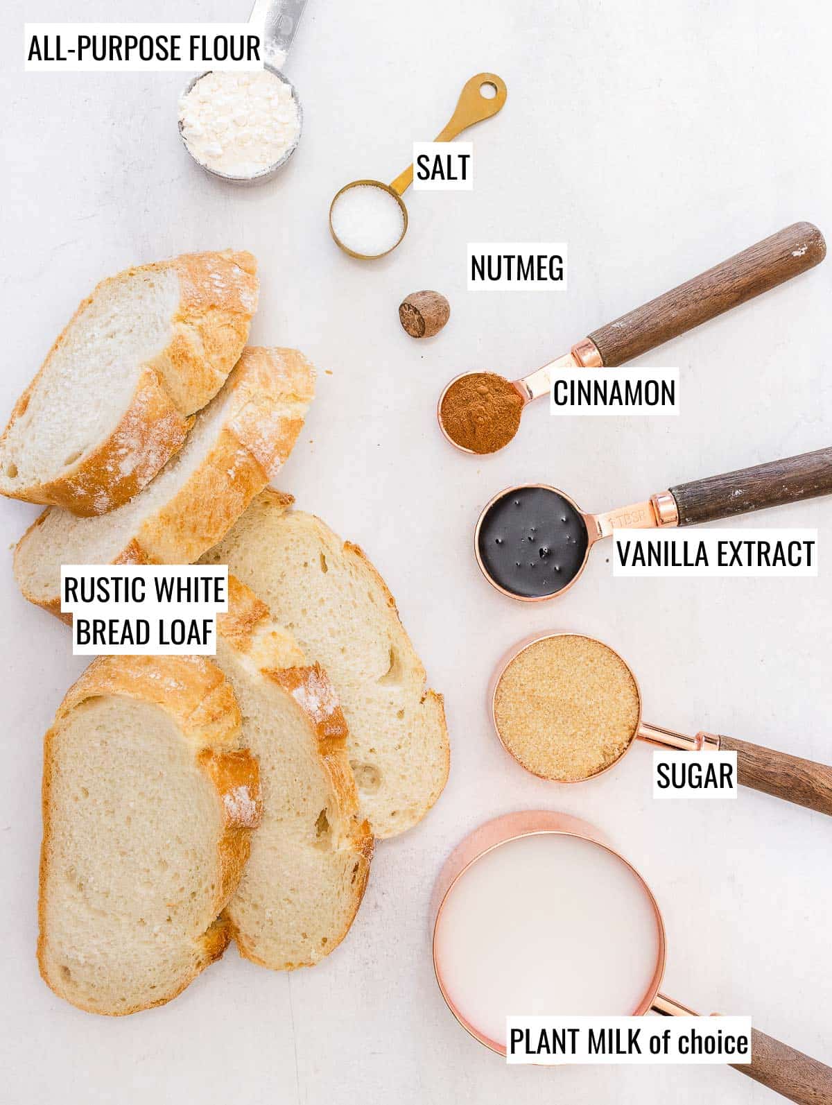 ingredients for vegan french toast