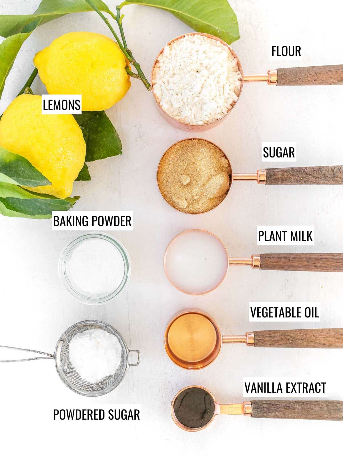 ingredients for vegan lemon cake