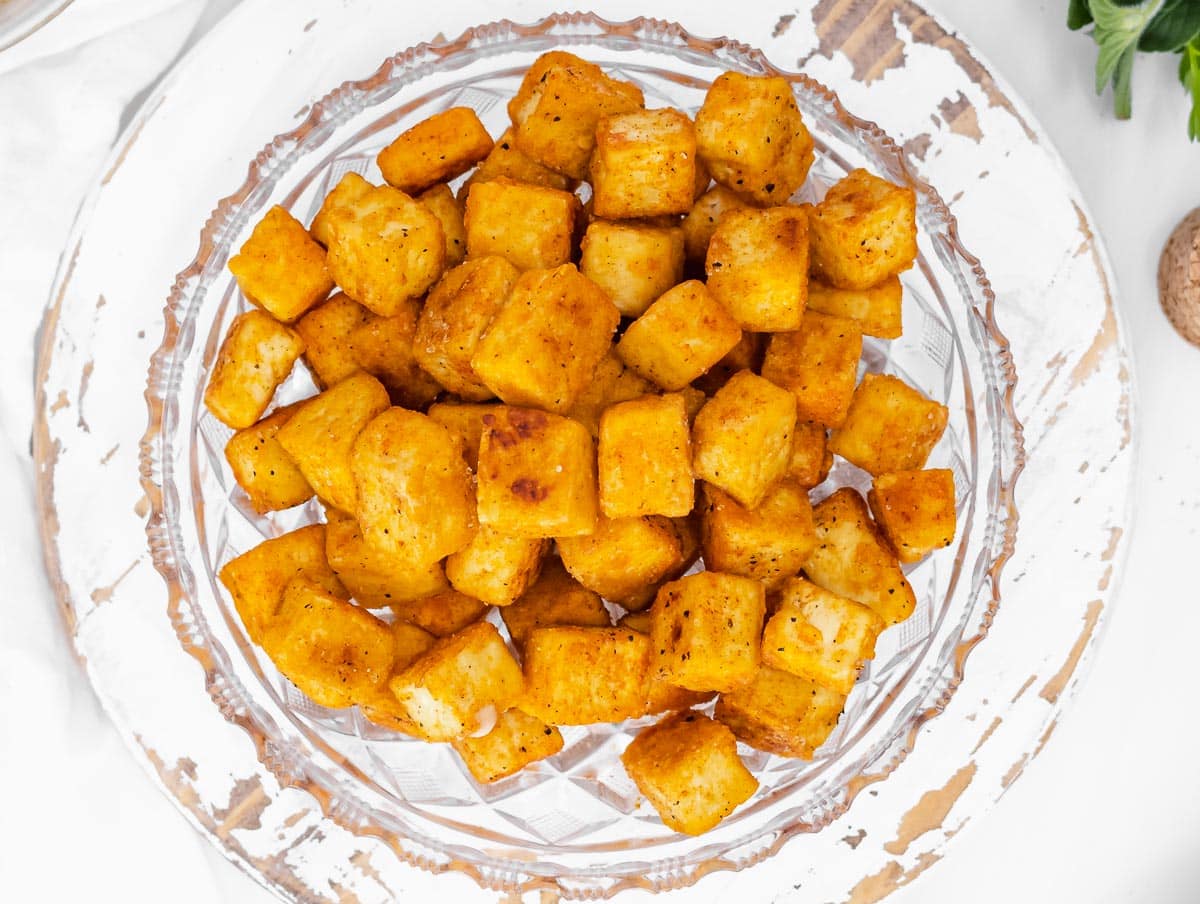 fried tofu on a plate