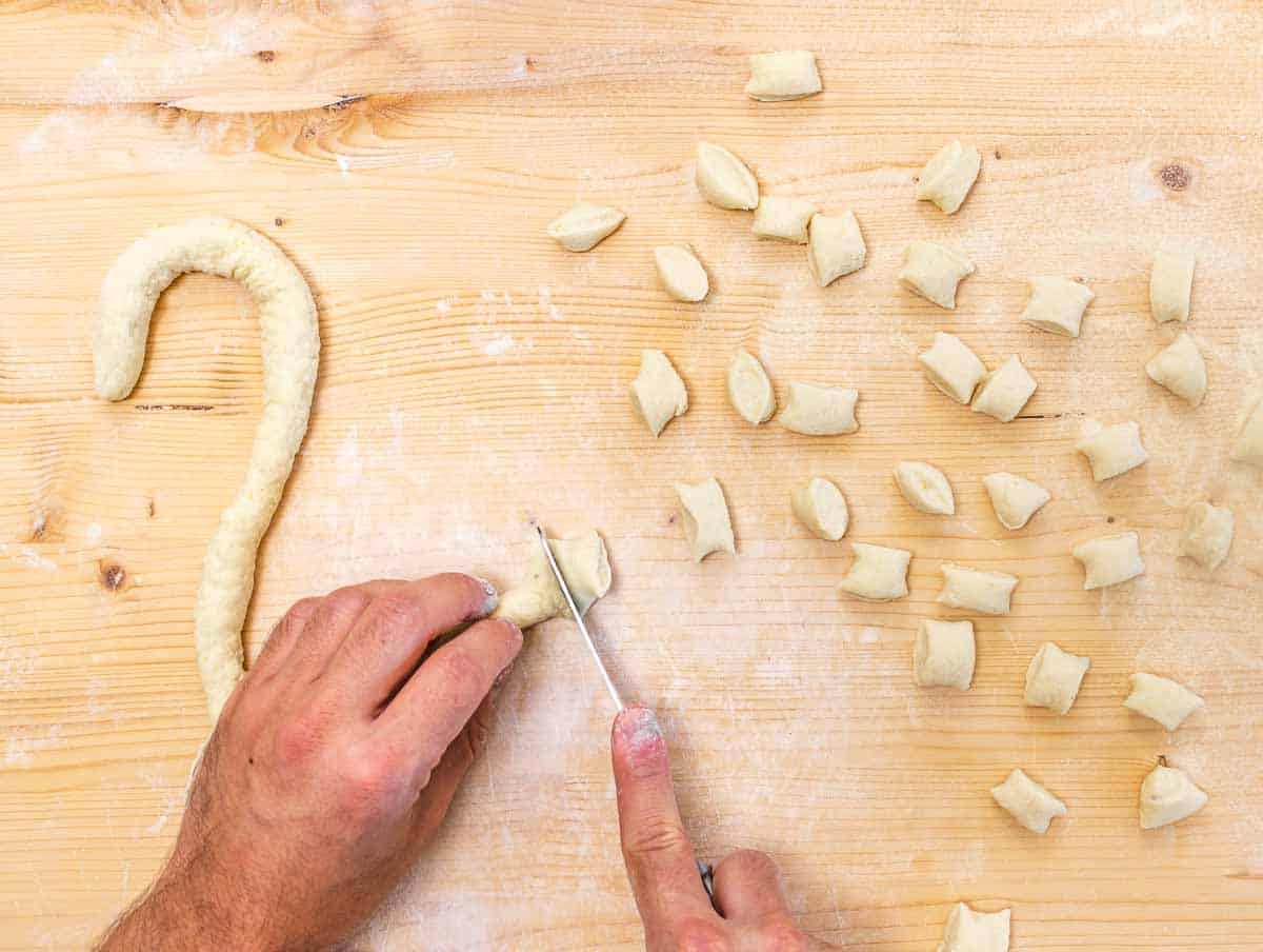 how to cut shape and cut homemade gnocchi