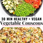 couscous with vegetables before and after cooking it