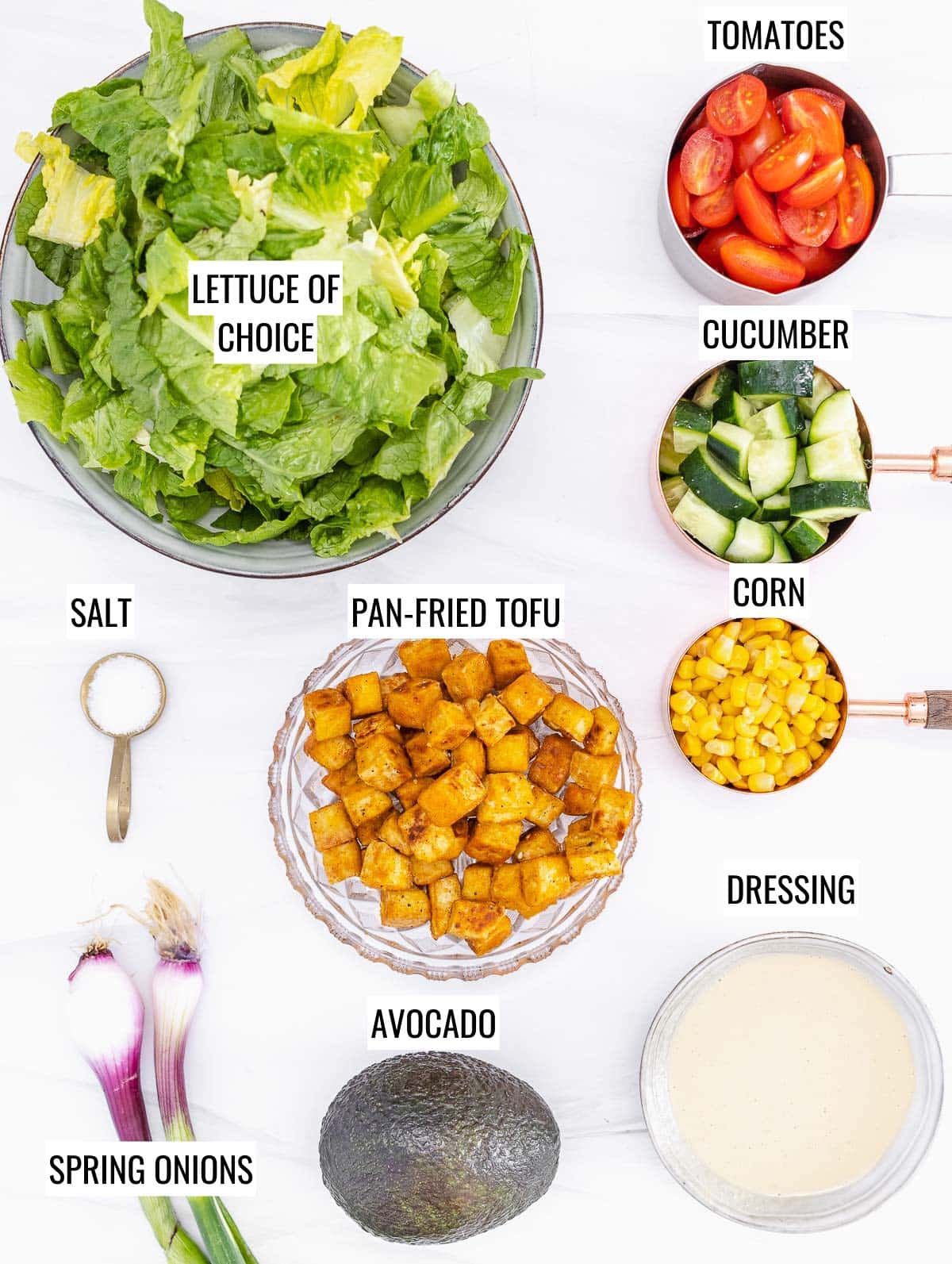 ingredients for tofu salad