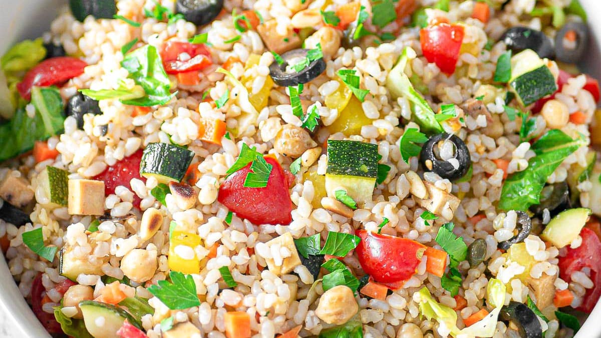 Salad White Rice Easy Rice Salad - The Plant Based School
