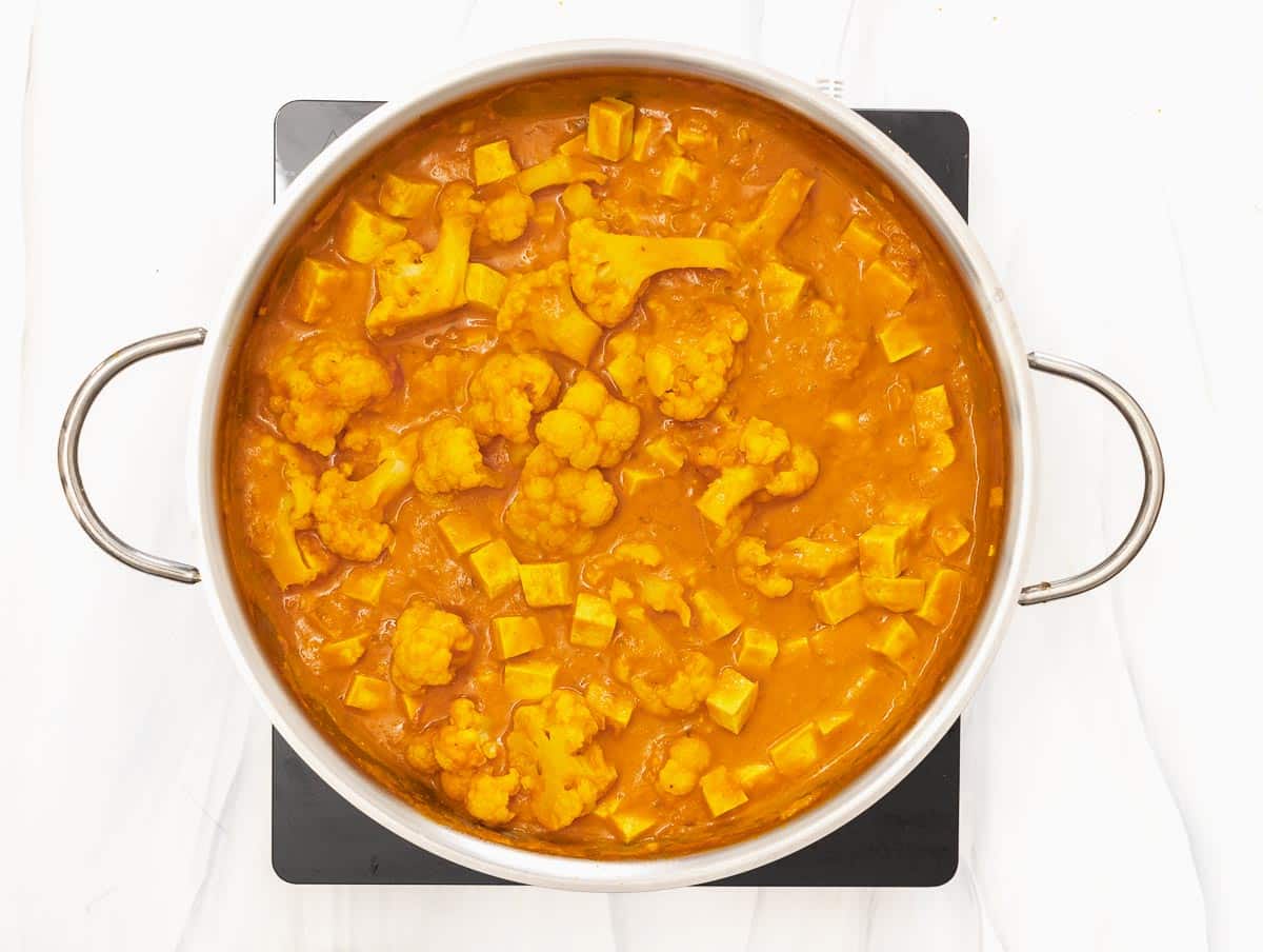 tofu curry simmered for 20 minutes 