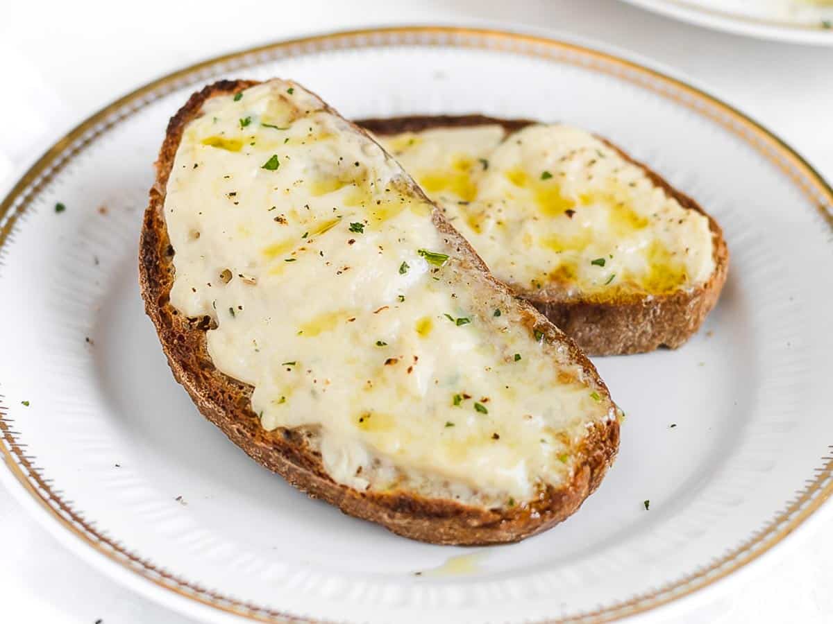 vegan cheese on toasted bread