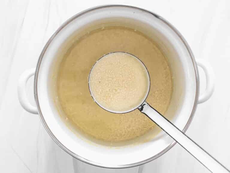 soy milk curdling in a pot