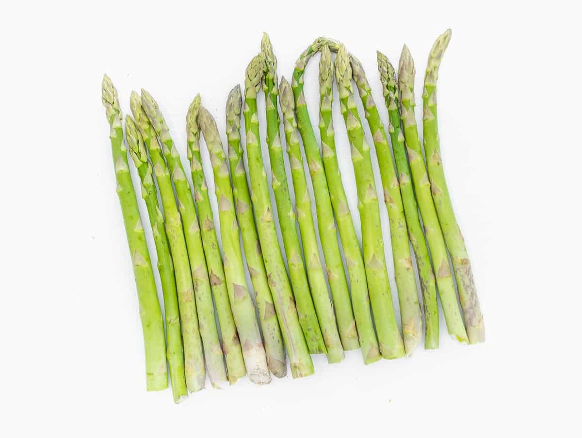 raw asparagus on the table