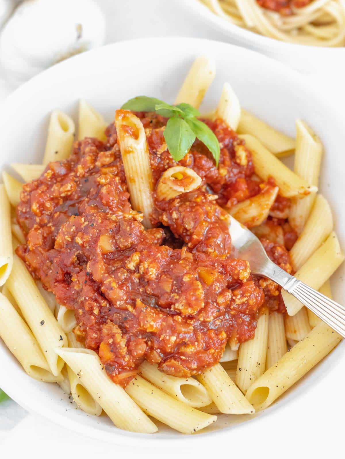 penne with tofu bolognese