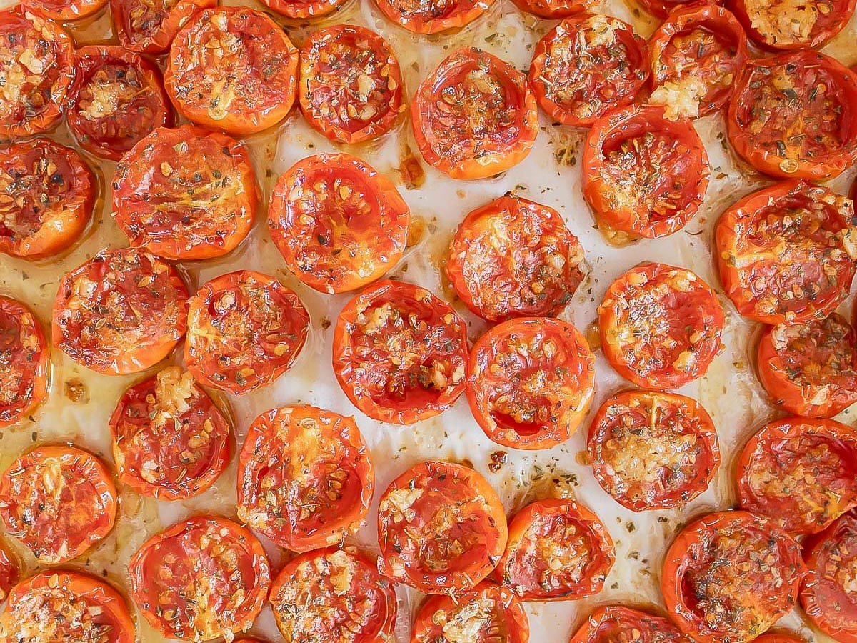 confit tomatoes just baked