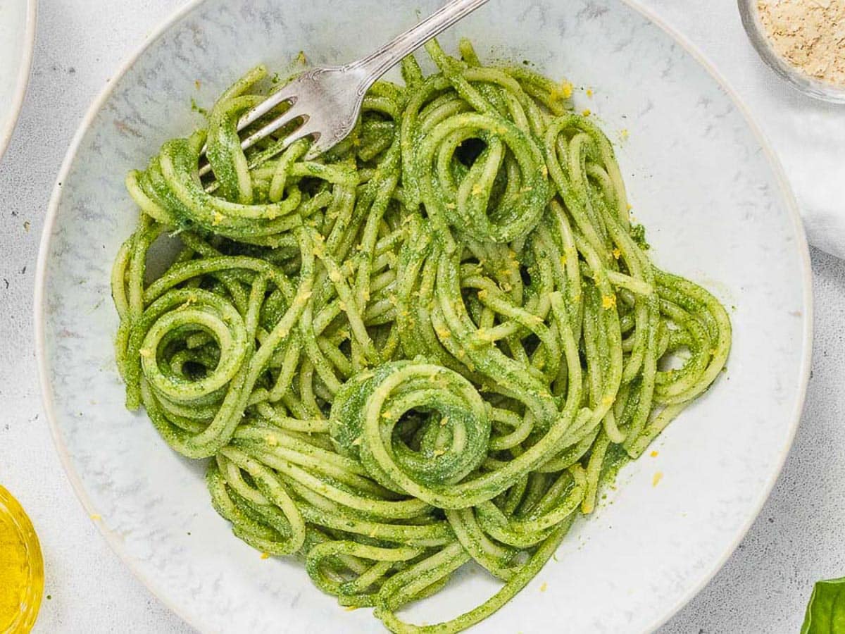 pasta with spinach pesto