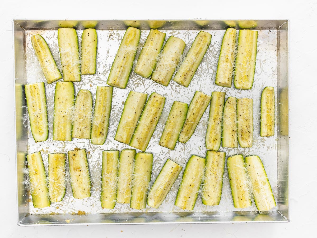parmesan cheese on the zucchini