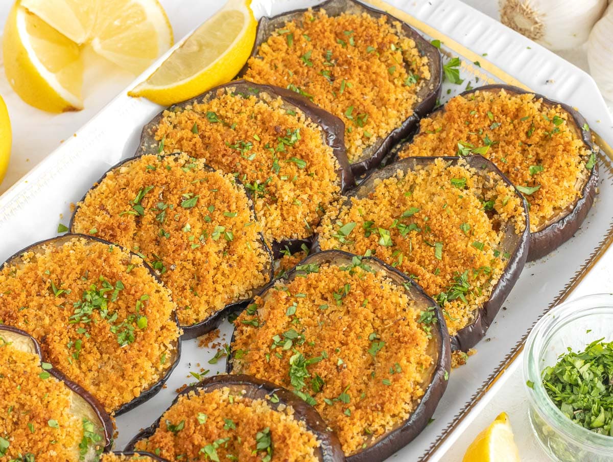 baked eggplant with crispy topping