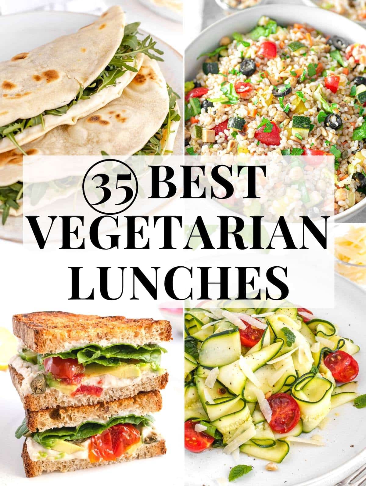 Best vegetarian lunches including sandwich, salad and wraps