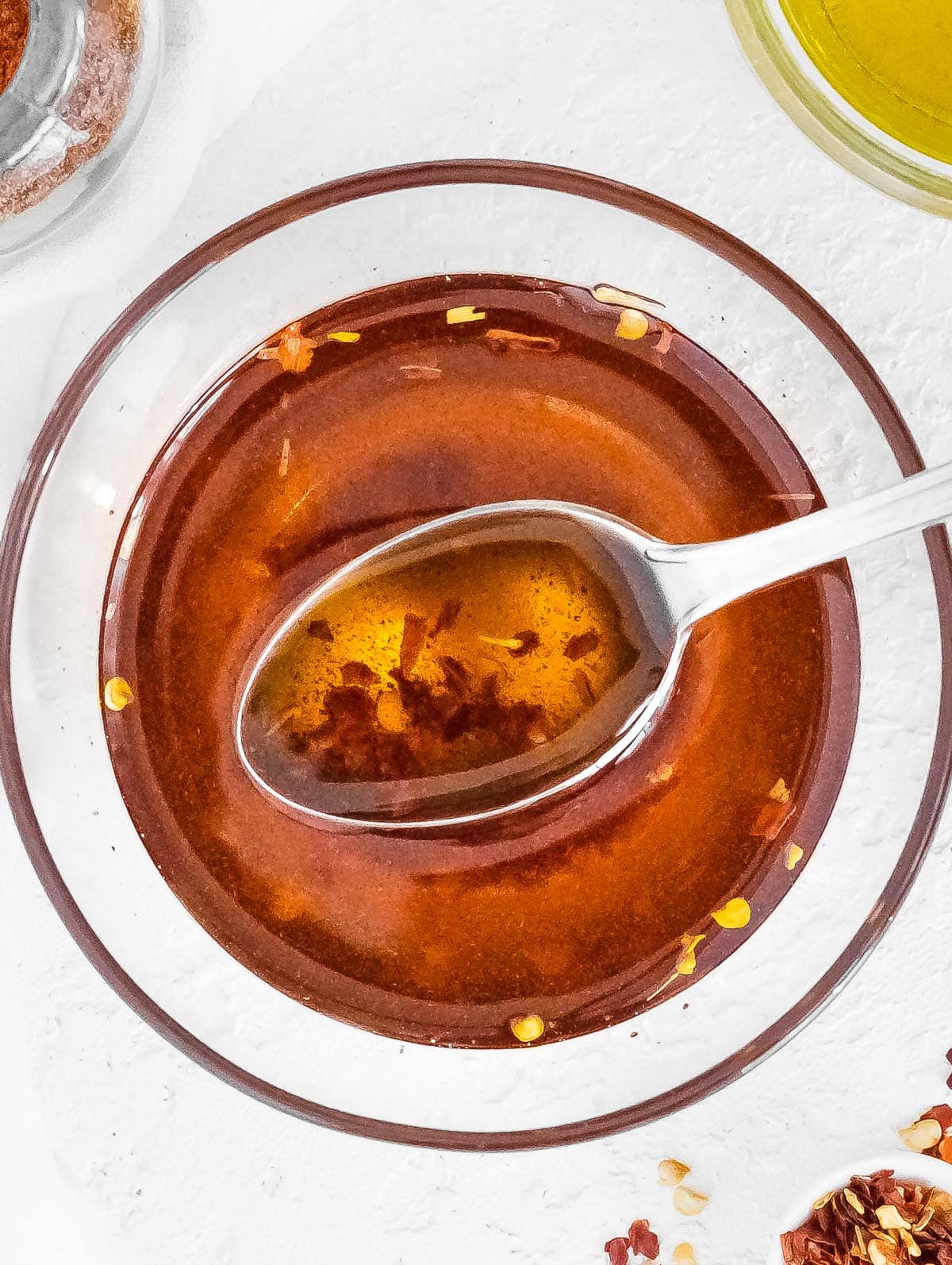 chili oil in a bowl