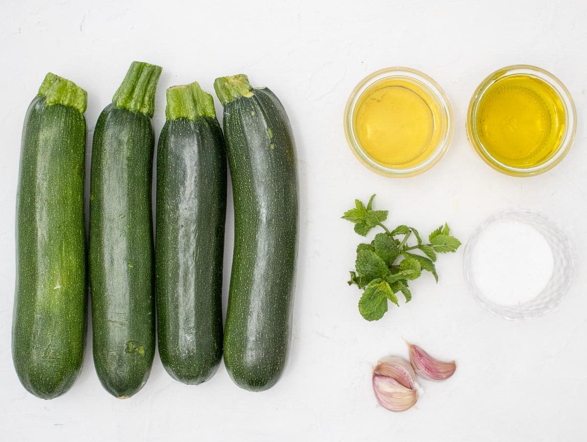 ingredients for grilled zucchini