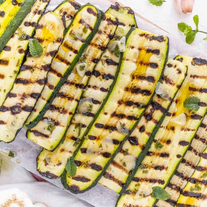 Grilled Zucchini on a platter