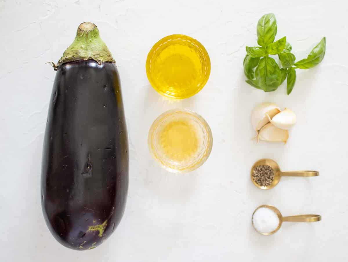 ingredients for grilled eggplants