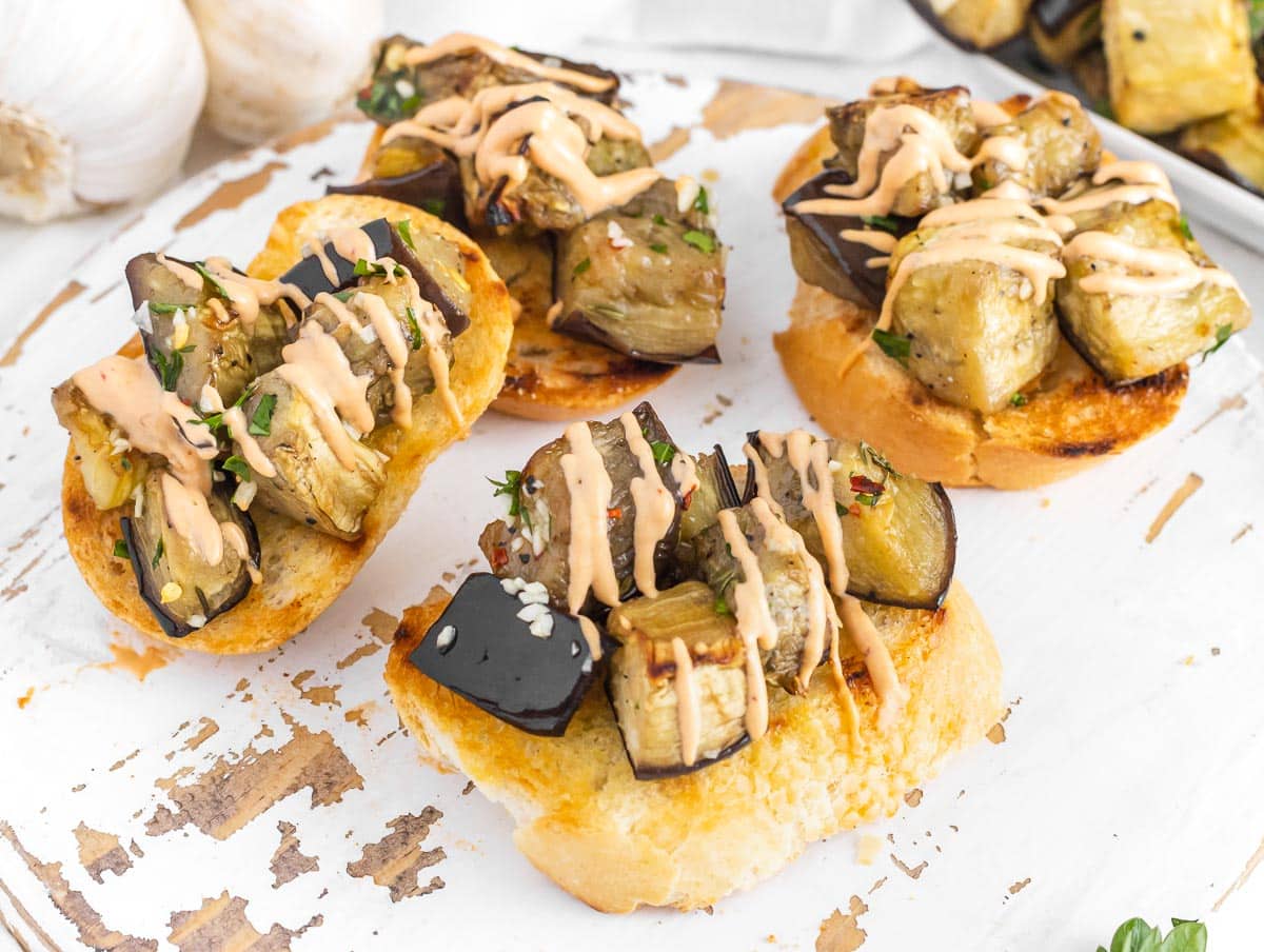 Roasted Eggplant on crostini