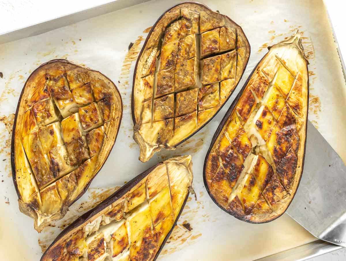 roasted eggplant boats 