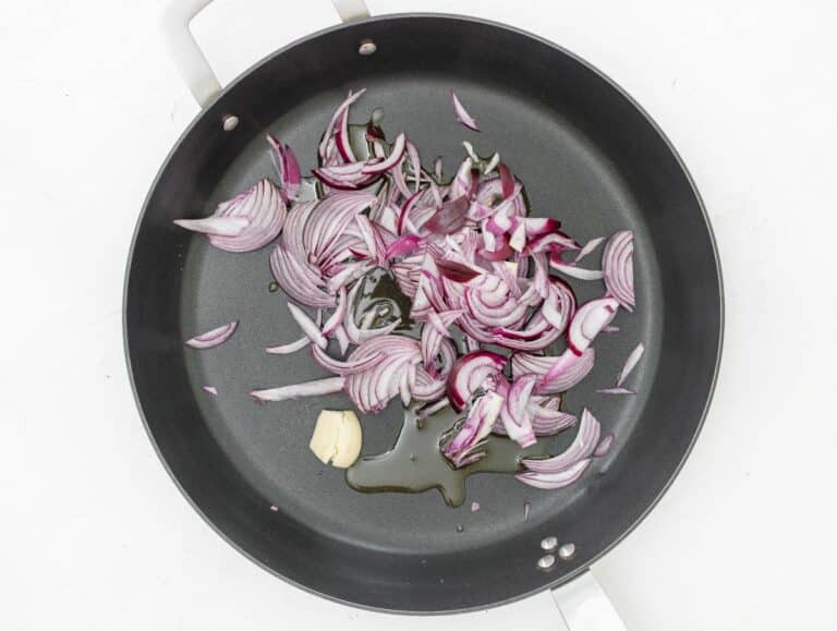 olive oil, garlic, and onion in a large pan