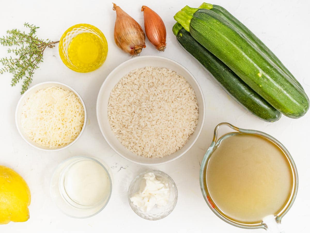 ingredients for zucchini risotto