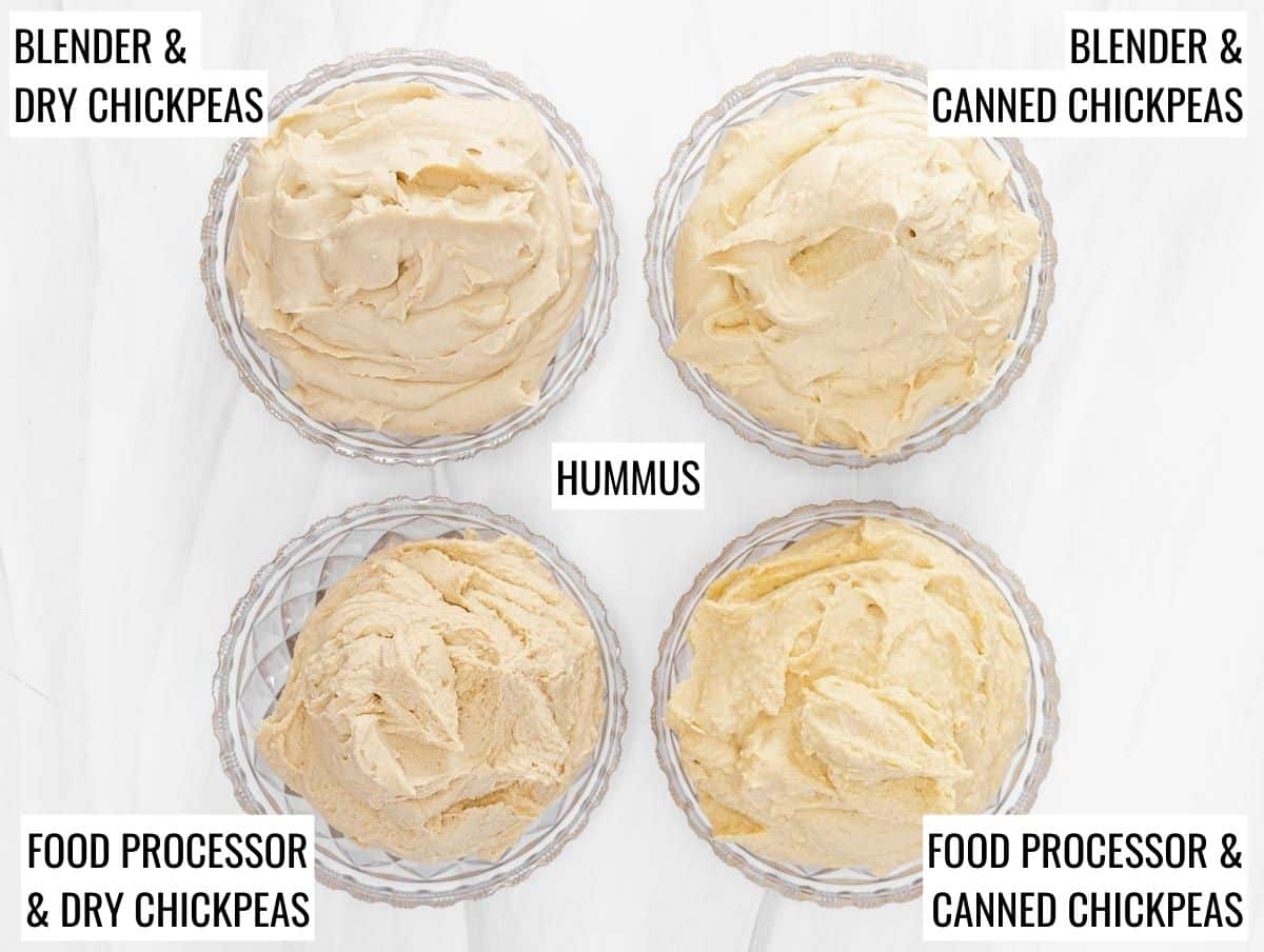 four types of hummus 