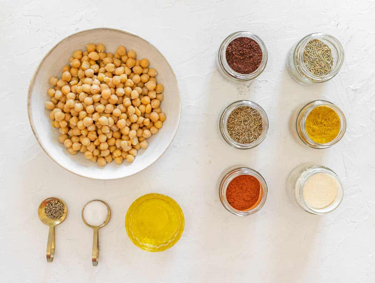 Ingredients for air-fried chickpeas