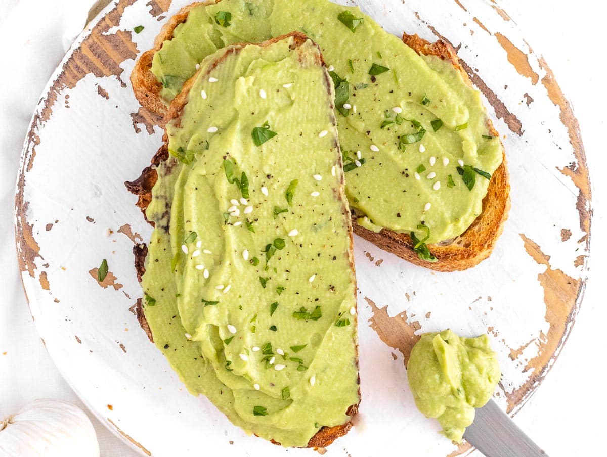 avocado spread on toasted bread