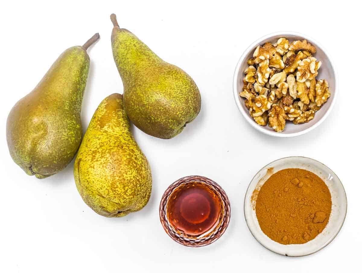 ingredients for baked pears