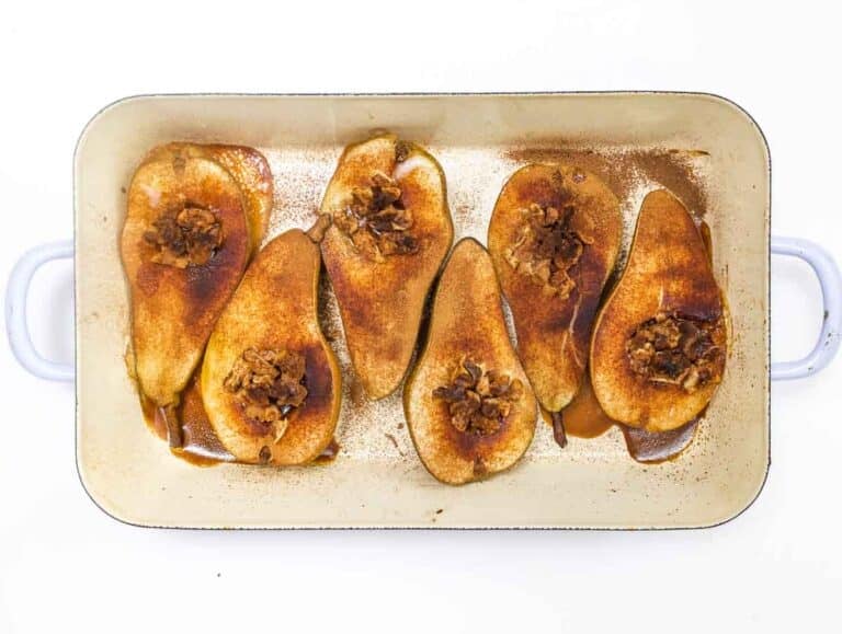 baked pears right out of the oven