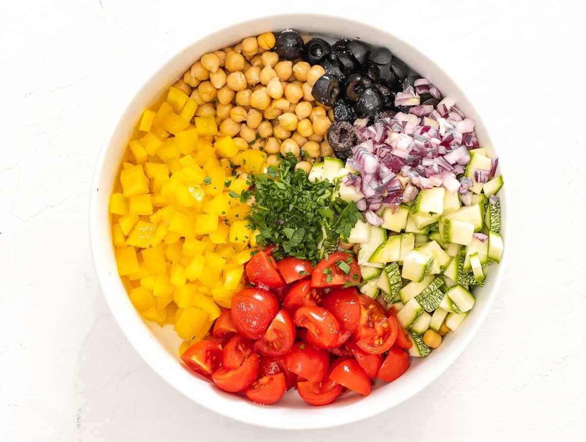chopped vegetables in a bowl