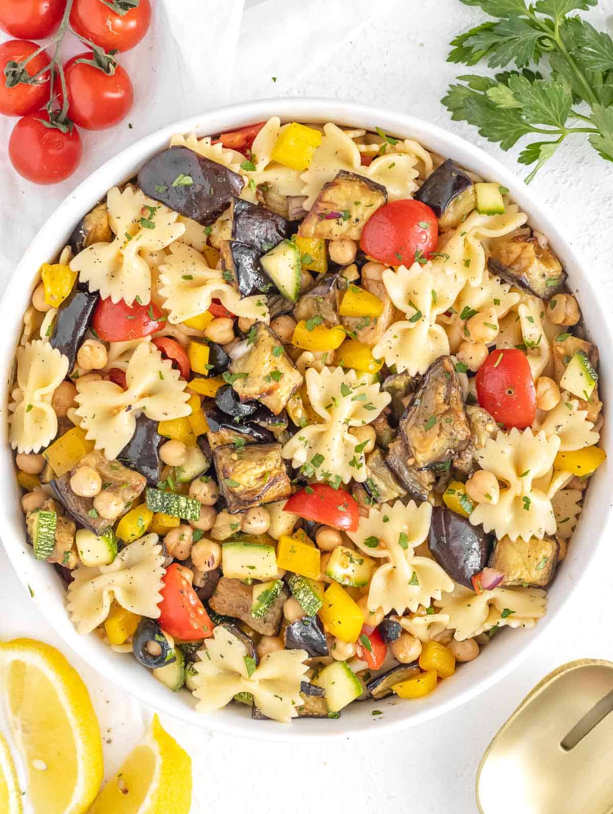 eggplant salad with pasta