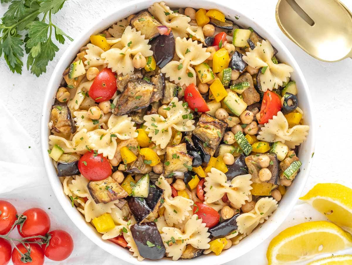 roasted eggplant pasta salad