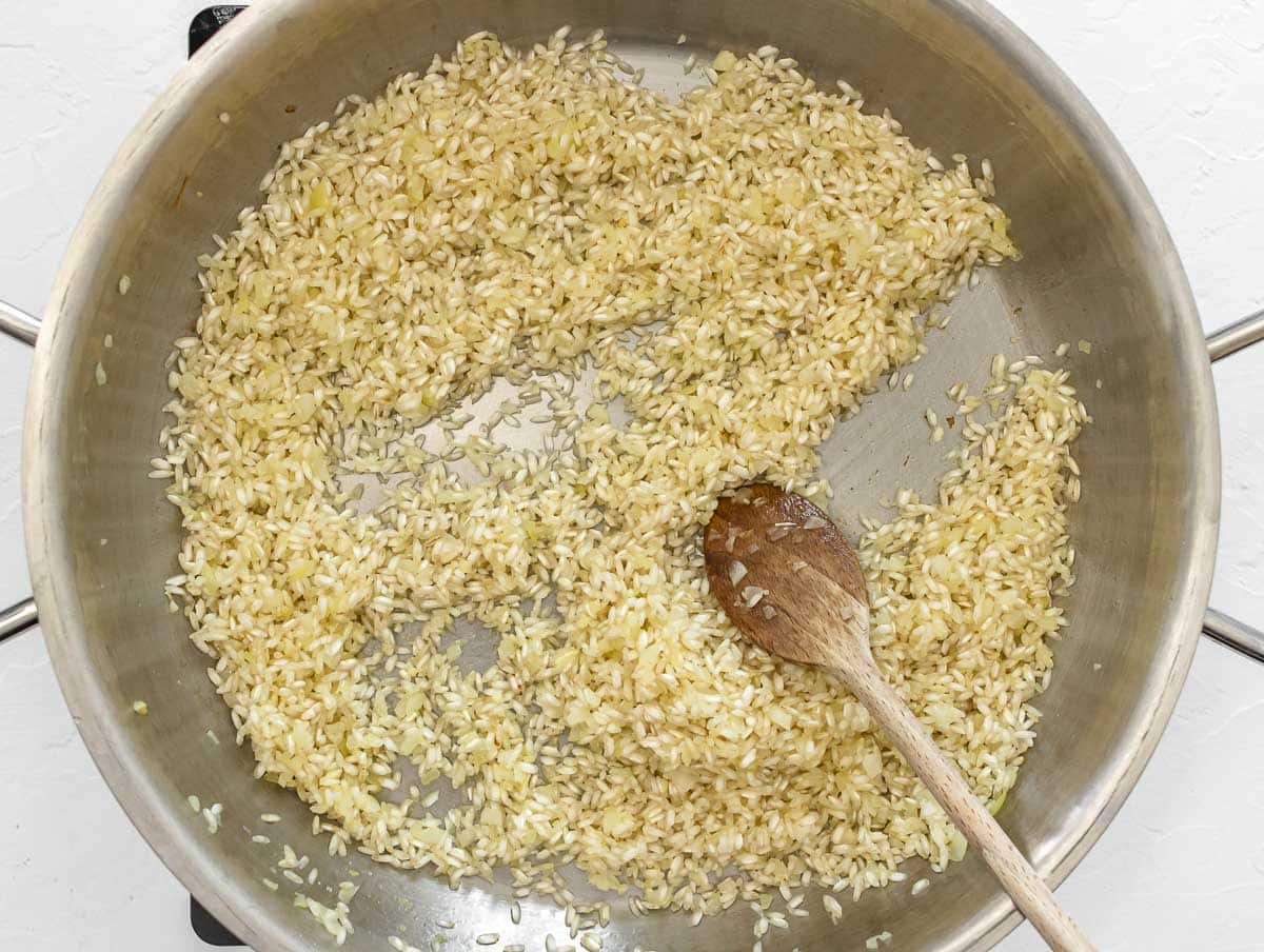 toasting the rice