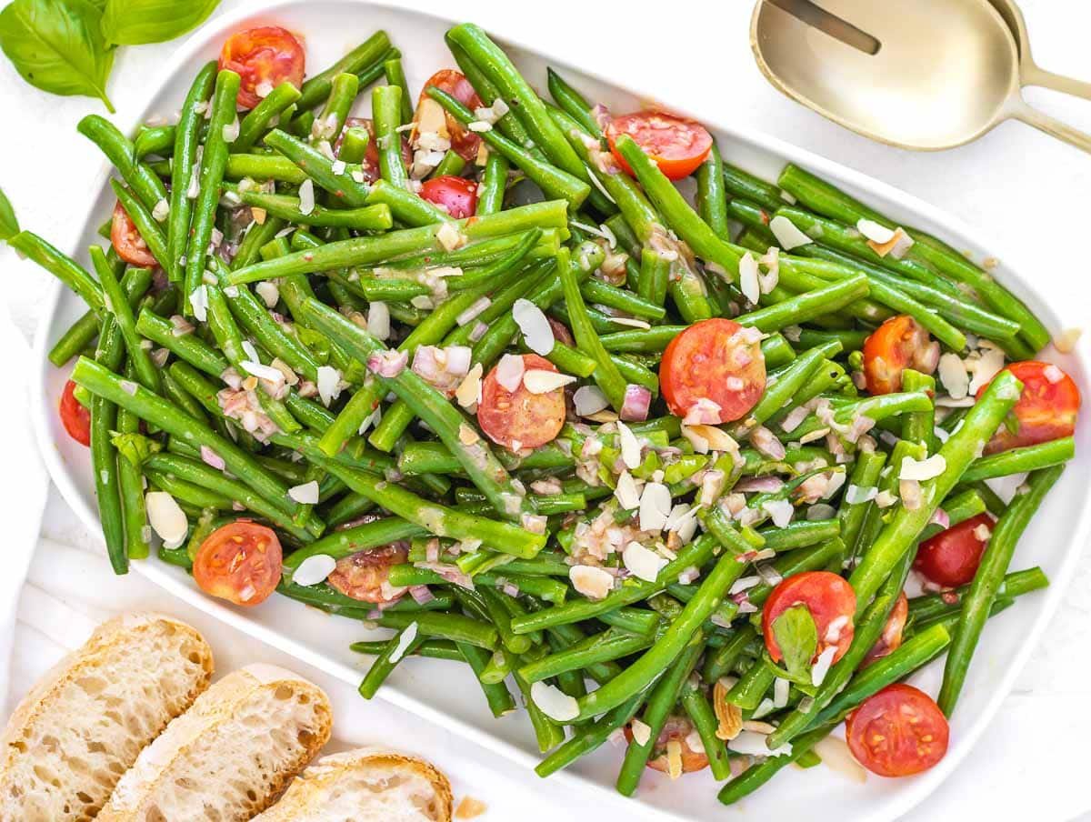 vegan green bean salad with nuts