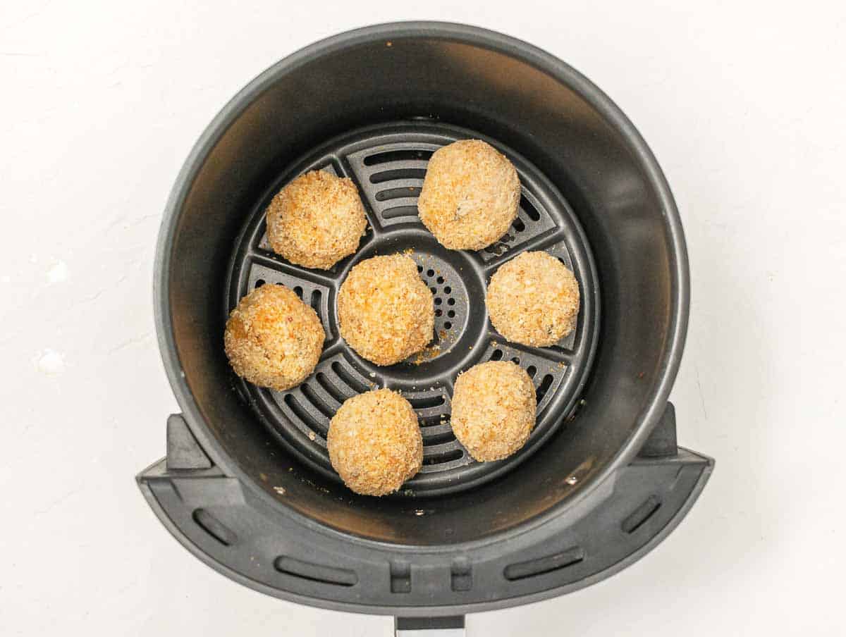 Italian risotto balls in air fryer basket