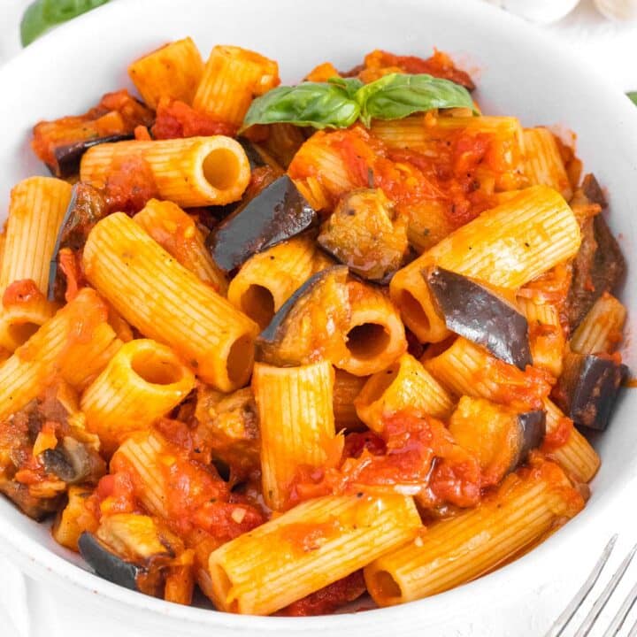 pasta alla norma or eggplant pasta