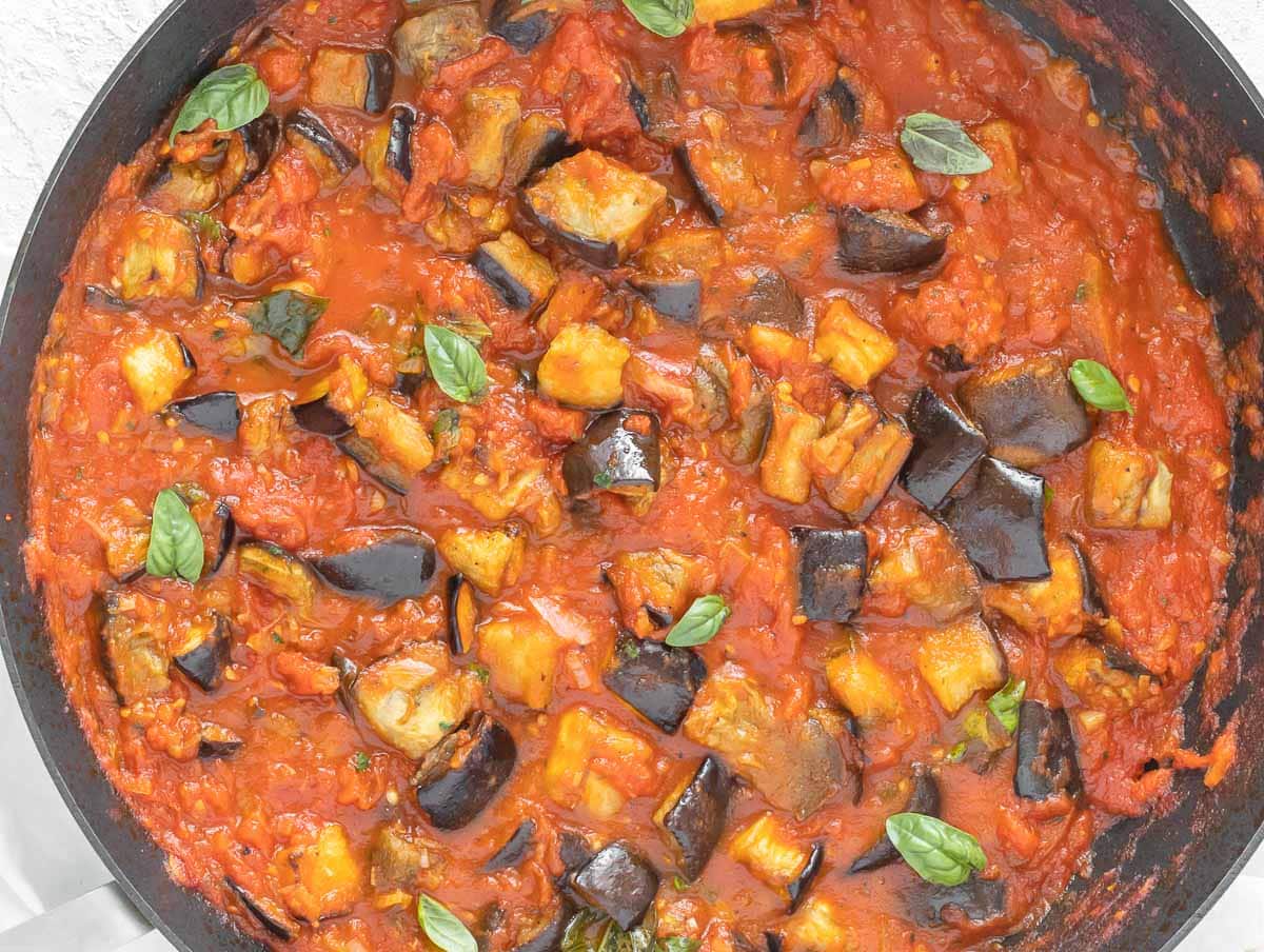 tomato and eggplant sauce for pasta alla norma