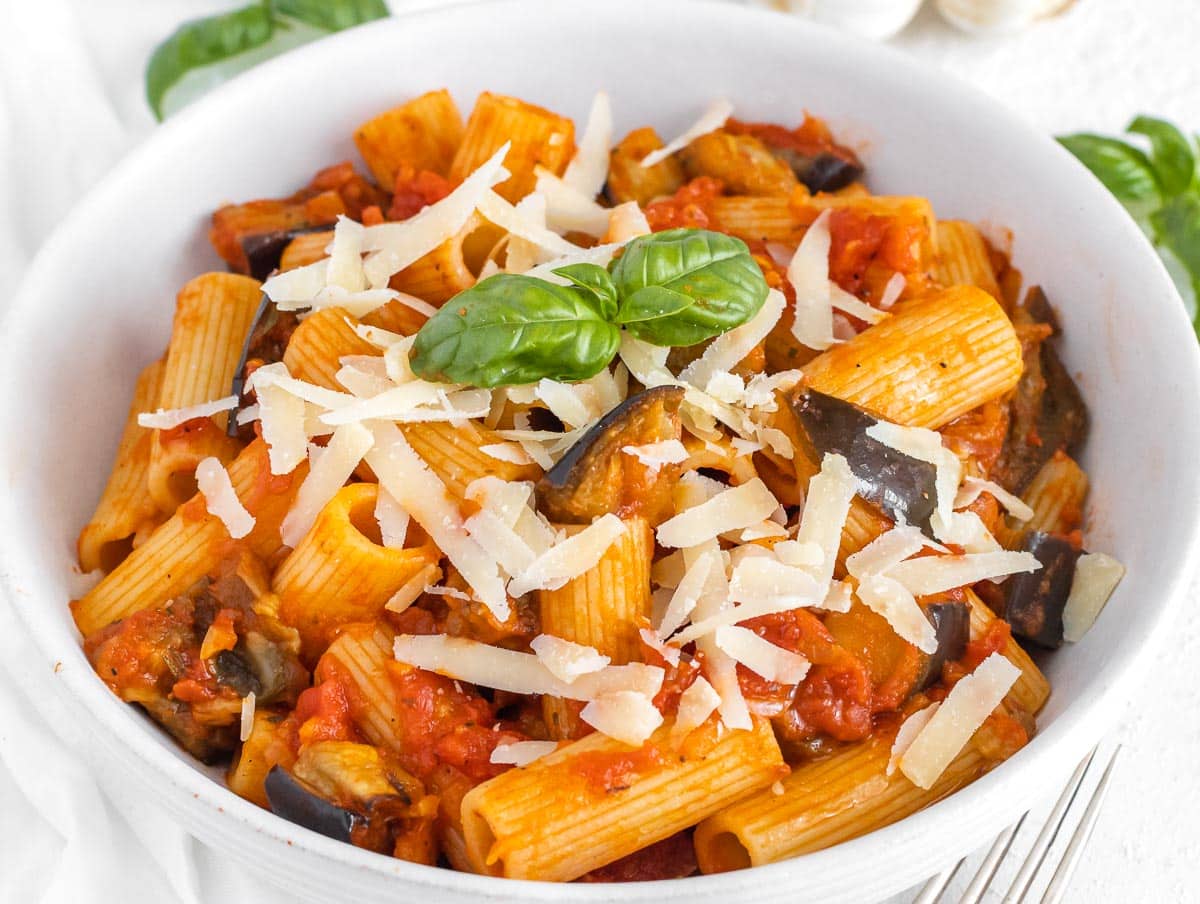 eggplant pasta or pasta alla norma