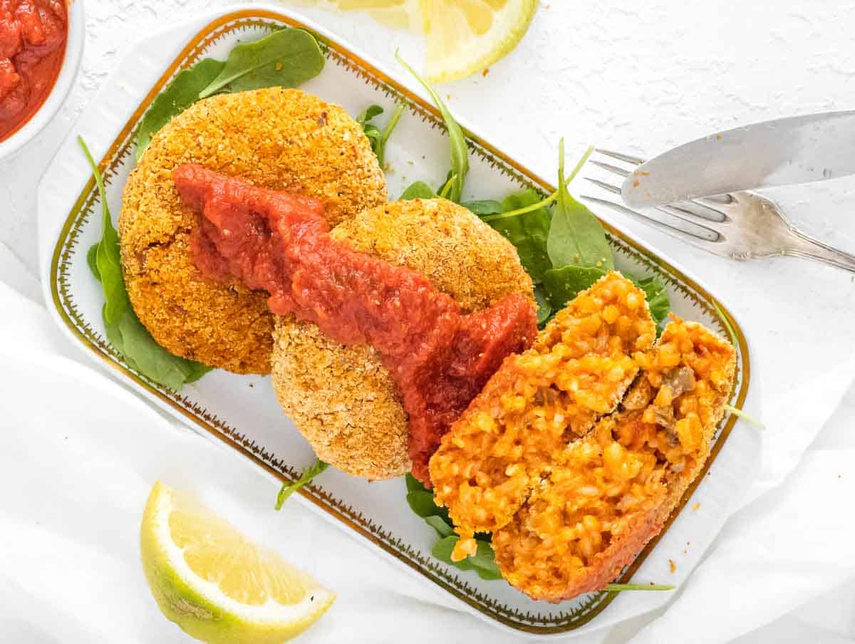 oven baked risotto cakes