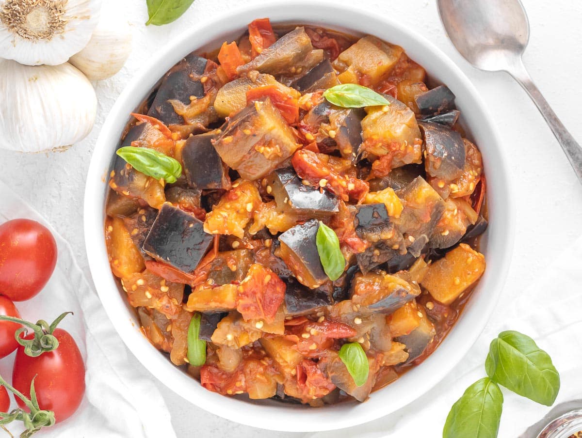 sautéed eggplant in a bowl