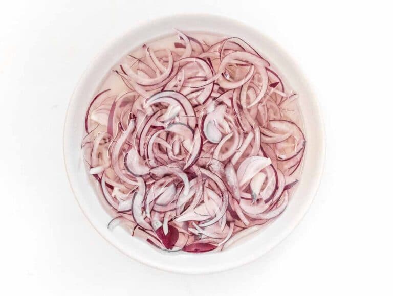 soaking the onion in cold water