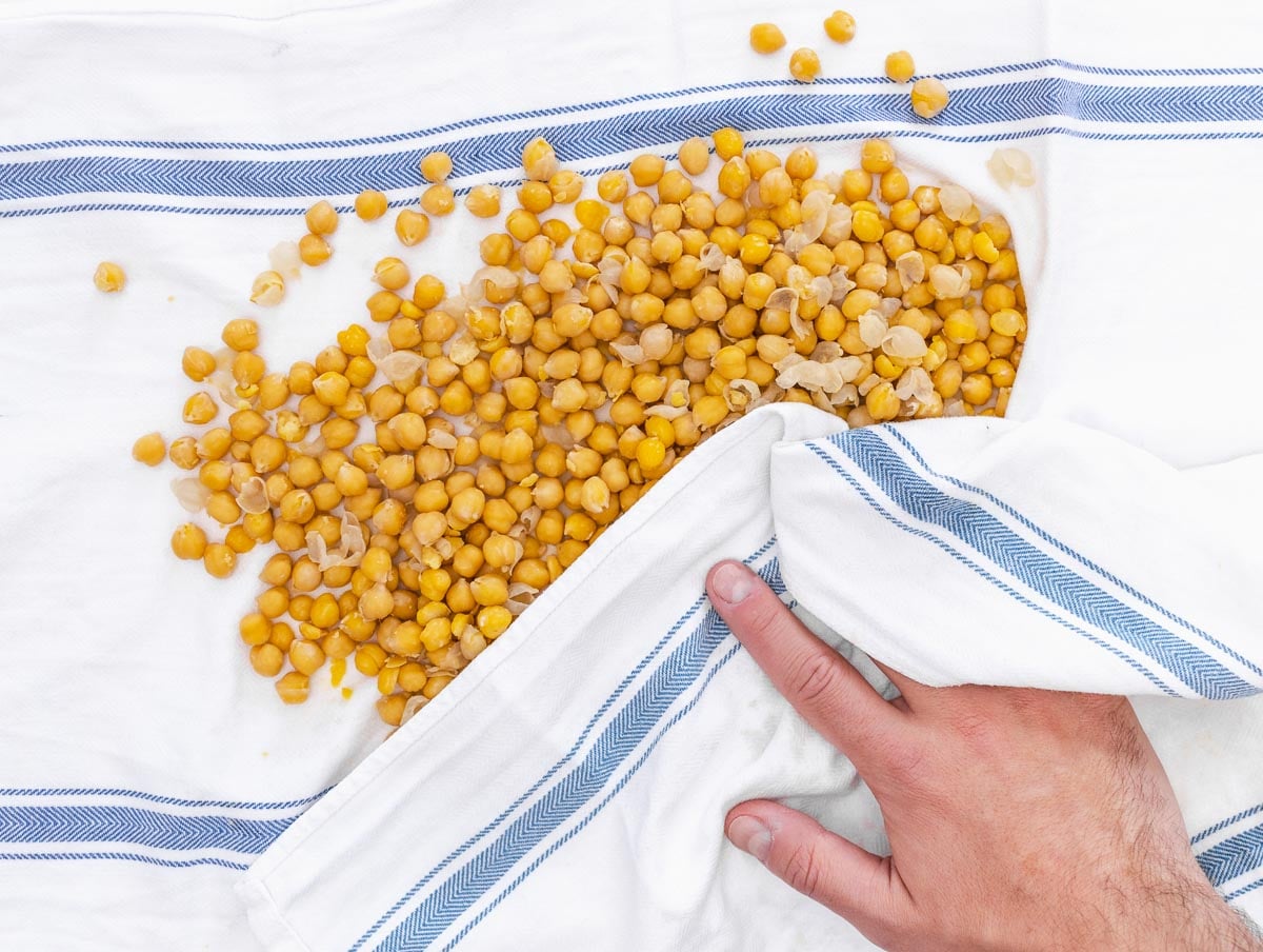 remove chickpea skins