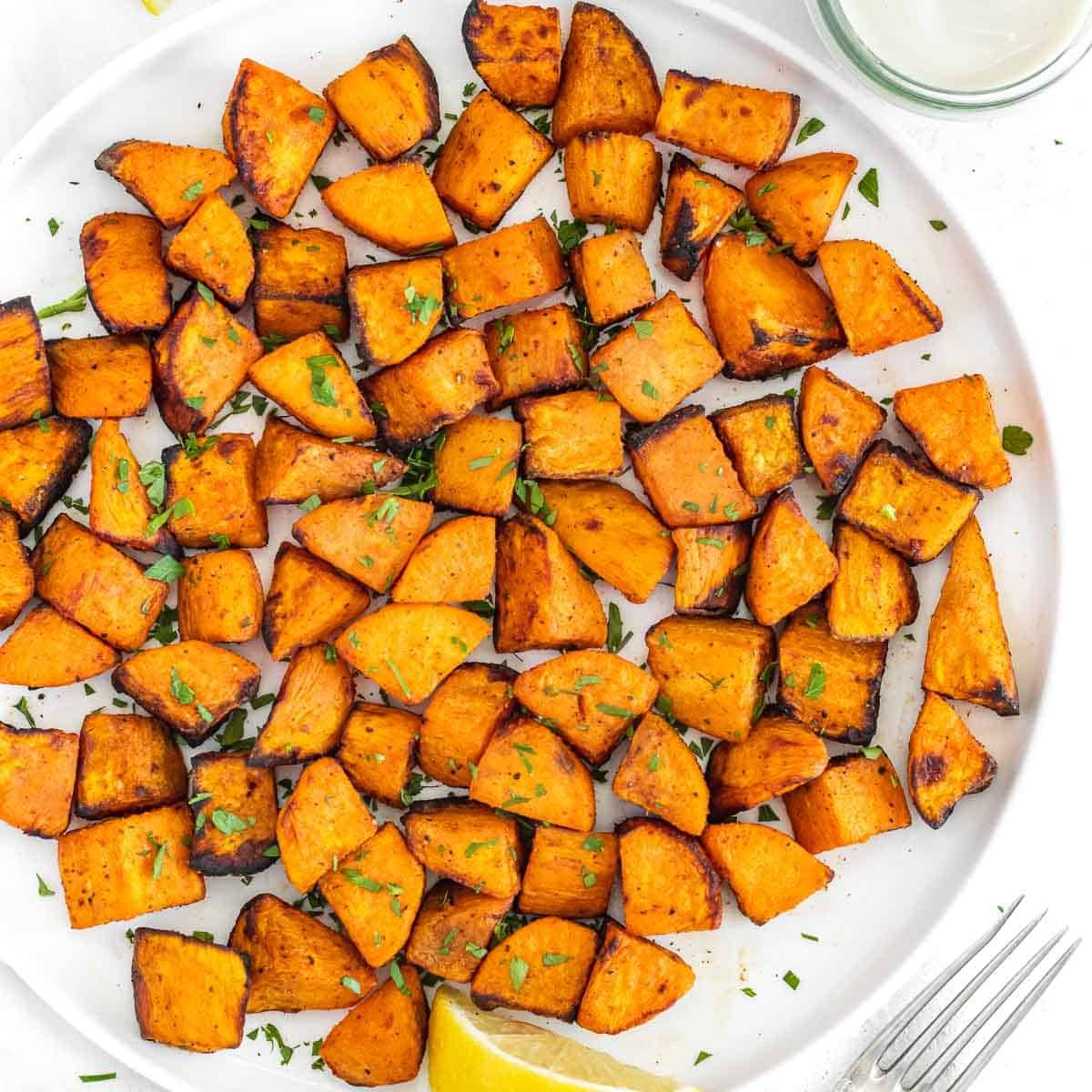 Air Fryer Sweet Potato Cubes - Every Little Crumb