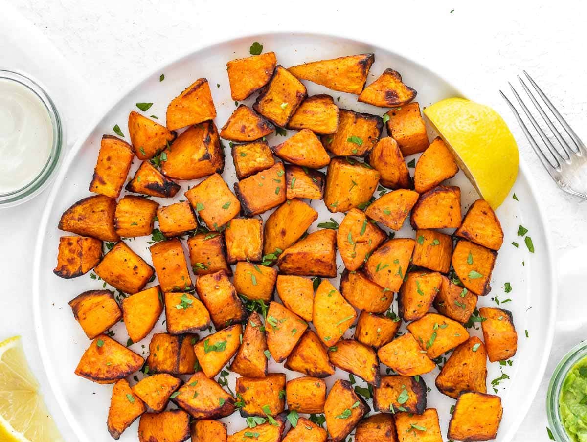 air fryer sweet potato cubes