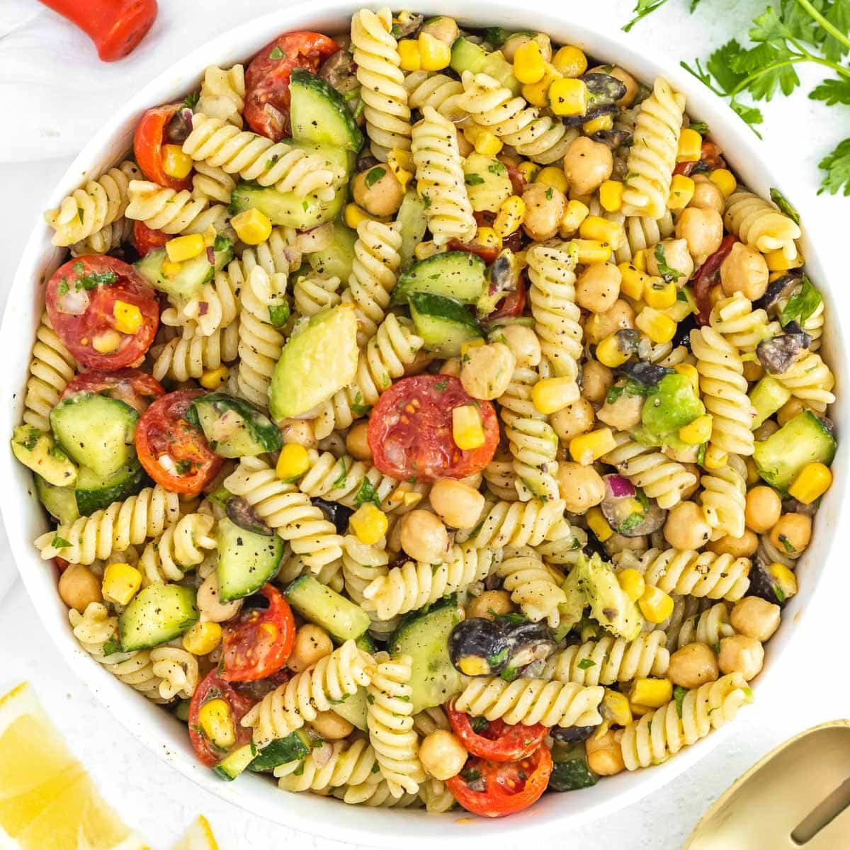 chickpea pasta salad